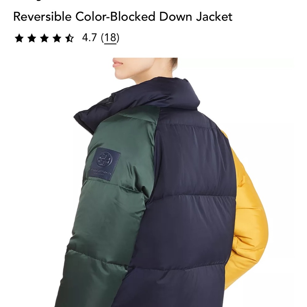Tory Burch Navy Reversible Down Jacket - Picture 3 of 16